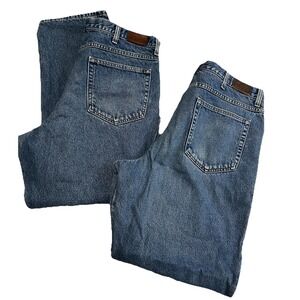 LL Bean 2 Pair Jeans Mens 38x29 Fleece Lined Double L Classic Fit Warm Winter